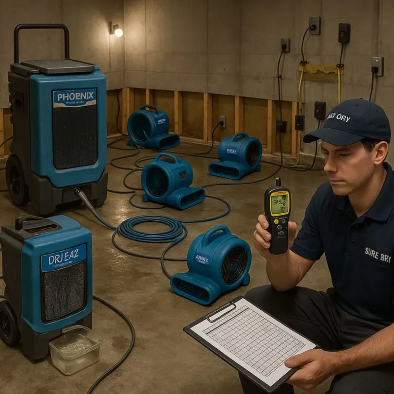 Structural Drying and Dehumidification process in Concord, MO